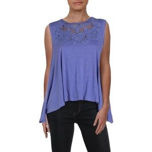 Purple free people swing tank mesh details